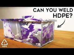 a purple and white box with the words can you weld hope? on it