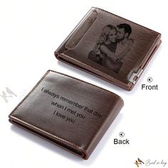 Bird in Bag - Unique Photo Wallet Personalized Birthday Gift for Loved One Valentine's Day Gift Wallets With Card Slots, Valentine's Day Wallet Gift With Card Slots, Valentine's Day Gift Wallet With Card Slots, Valentine's Day Wallets With Card Slots, Sentimental Gifts For Men, Text Gift, Picture Engraving, Pu Leather Wallet, Wallet Gifts