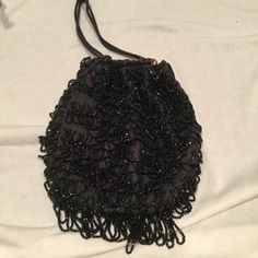 Vintage Mini bucket evning bag with bugle beads and drawstring closure-black Trusted and Top Seller Fast Shipping Thanks for Looking KQ Black Bucket Evening Bag For Formal Occasions, Black Formal Bucket Evening Bag, Formal Black Bucket Evening Bag, Vintage Black Bucket Shoulder Bag, Titanic Dress, Mini Bucket, Rose Jewelry, Bugle Beads, Top Seller