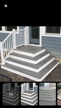 the steps are painted gray and white