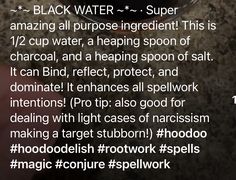 Magick Waters, Oil Spells, Black Grimoire, Spell Recipes, Potion Recipes, Banishing Spells, Spiritual Water, Water Spells, Potions Recipes