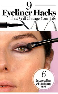 9 Eyeliner Tricks That Will Change Your Life (or at Least Save You Time) | Glamour Eyeliner Tricks, Eyeliner Shapes, How To Do Eyeliner, Eyeliner Hacks, Perfect Cat Eye, Eyeliner For Beginners, Eyeliner Products, Simple Eyeliner, Makeup Tutorial Eyeliner