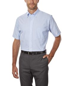 PRICES MAY VARY. Easy Care: Machine washable; no dry cleaning required Regular Fit: A generous cut through the shoulders, chest and waist for total comfort and a classic fit Button-Down Collar: More relaxed & casual collar; appears neat with or without neckwear so you can dress it up or down Chest Pocket: Classic design holds all your essentials Mens Short Sleeve Dress Shirt, Tux Shirt, Shirt Dress Outfit, Bowtie And Suspenders, Local Products, Short Sleeve Dress Shirt, Casual Night Out, Button Down, Oxford Dress