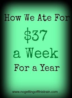 a green background with the words how we ate for $ 377 a week for a year