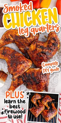 a magazine cover with chicken on the grill and other food items in front of it