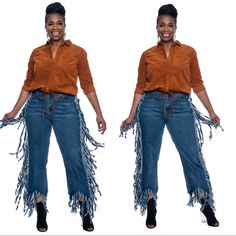 Fringe Jeans Are So Cute Cowboy Fringe, Jeans With Fringe, Fringe Pants, Bell Jeans, Fringe Jeans, Khaki Jeans, Kick Flare Jeans, Womens Fashion Jeans, Corduroy Jeans