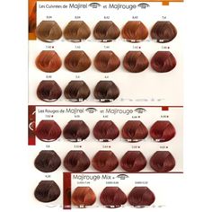 Hair Color Samples, Sally Hair Color Chart, Sallys Copper Hair Color, Loreal Hair Color Chart Red, Majirel Colour Chart, Copper Hair Schwarzkopf, Loreal Majirel Color Chart Brown, Auburn Red Hair Color