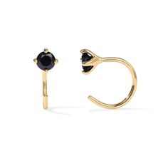 PRICES MAY VARY. A stylish, minimalist design, our 14K yellow gold plated half hoop huggie earrings come with a black colored AAAAA grade Cubic Zirconia. This dainty hoop earring is perfect to put on evervday, wherever you go. Crafted with 925 sterling silver and plated in 14K gold. Our half hoop huggies are made with hypoallergenic materials, and are nickel, lead and cadmium-free. ✦ 60-DAY GUARANTEE ✦ Your happiness is our number one priority. To ensure your complete satisfaction, we offer a ha Garnet And Pearl, Stone Types, Half Hoop Earrings, Black Amethyst, Dainty Hoop Earrings, Cartilage Earring, Zirconia Earrings, Huggie Earrings, Cartilage Earrings