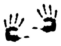 two black hand prints on a white background