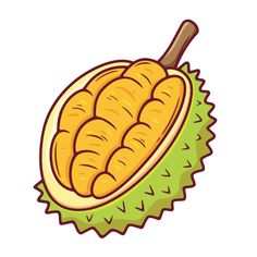 a cartoon durian fruit on a white background stock photo 947986