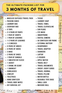 the ultimate packing list for 3 months of travel