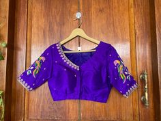 Pure Silk Purple Hand Embroidery Blouse /saree Maggam Blouse / Bird Embroidery Blouse / Hand Embroidered Blouse / Purple Ready Made Blouse - Etsy Embroidery Blouse Saree, Hand Embroidery Blouse, Ready Made Blouse, Maggam Blouse, Hand Embroidered Blouse, Blouse Purple, Blouse Saree, Purple Hands, Saree Blouses