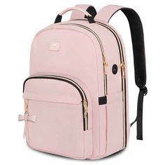 Matein Pink Backpack for Airplane Travel Girly Backpacks, 17 Inch Laptop Backpack, Large Backpack Travel, Cute School Bags, Stylish School Bags, Laptop Backpack Women, Black Laptop, Travel Laptop Backpack, Luggage Strap