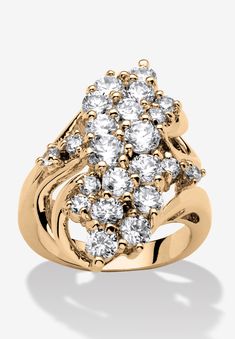 The spectacular brilliance of this cubic zirconia cocktail ring clustered with over 3 carats will dazzle you with its glamourous wave design. Perfect for Grandmother Jewelry, Wave Ring, Cubic Zirconia Jewelry, Popular Jewelry, Deco Jewelry, Silver Jewelry Handmade, Art Deco Jewelry, Jewelry Online Shopping, Stunning Jewellery