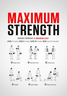 an exercise poster with the words maximum strength