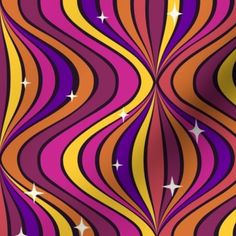 an abstract pattern with stars and stripes in purple, orange, yellow and pink colors