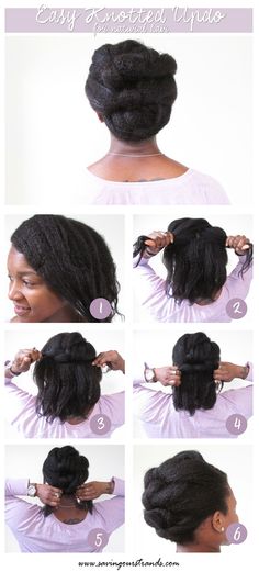 Updo Cabello Natural, Easy Black Hairstyles, Hair Donut, Nappy Hair, American Hairstyles, Natural Hair Tutorials, Natural Hair Updo, Black Hair Care, Natural Hair Inspiration