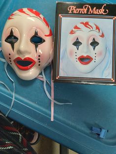 Pierrot Vintage Red Hair Ceramic Theater Mask Decorative Collectible w/Stand; item is in excellent condition with no chips or cracks.  Price is flexible; feel free to email me regarding any reasonable offer. Vintage Red Hair, Vintage Pierrot, Theater Mask, Ceramic Mask, Theatre Masks, Holiday Wishes, Christmas List, Costume Accessories, Circus