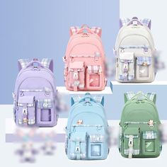 Product Name: Fresh Campus School BackpackProduct color: purple/pink/blue/rice/greenProduct material: Oxford clothTutorial bag size: 34*28*11cmSchool bag size: (large) 45*33*16cm suitable for grades 4-9(Small) 41*27*15cm suitable for grades 1-4 Blue Rice, Laptop Backpack Mens, Girls Backpack, Backpack Outfit, Student Travel, Business Laptop, Commuter Bag, Junior High School, Small Backpack