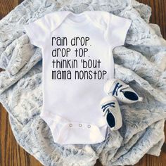 Comes In White, Light Pink, Dark Pink, Blue, Gray Comment The Color You Want If You Don't Comment You Will Get The First Picture Cotton One Piece, Funny Baby Clothes, Funny Onesies, Funny Baby Onesies, Baby Arrival, I'm With The Band, The Nines, Gender Neutral Baby, Unisex Baby