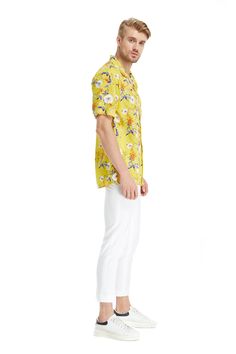 Rayon 100%, Soft and Silk Like feel Short Sleeve Camp Collar Matching Chest Pocket Matching Set for Men, Women, Boy and Girl Available Casual Printed Camp Shirt For Spring, Spring Cotton Camp Shirt With Floral Print, Spring Floral Print Cotton Camp Shirt, Casual Cotton Hawaiian Shirt For Spring, Casual Collared Hawaiian Shirt For Spring, Casual Relaxed Fit Hawaiian Shirt For Spring, Fitted White Camp Shirt For Spring, White Fitted Camp Shirt For Spring, Fitted Camp Collar Tops For Spring