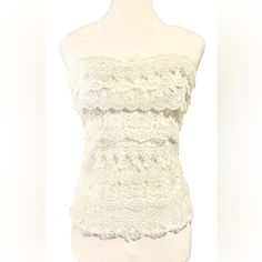 Exude A Sense Of Refined Glamour With The Lace Top. This Exquisite Piece Features Intricate Lace Detailing Combined With An Eye-Catching Look, Giving It A Unique Blend Of Sophistication And Playfulness. Style #Wblhmsp11-22 Nwt Size S 4% Spandex Stretch *Smoke Free Home* A023 Bebe Cream, Lace Bustier, Lace Detail, Lace Top, Sense, Womens Tops, Spandex, Cream, Lace