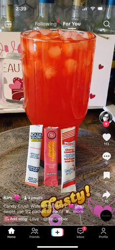 an image of some drinks in a bucket on a table with the caption's name below it