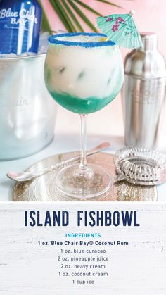 the island fishbowl cocktail is ready to be served