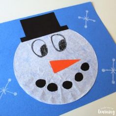 a paper plate with a snowman on it