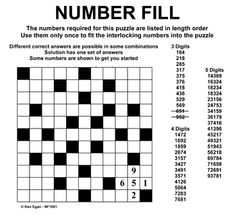 a crossword puzzle with the number fill on it and an image of a black and white checkerboard