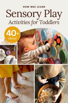 the cover of how we learn sensory play activities for toddlers with pictures of toys