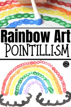 rainbow art is an easy and fun way to teach kids about the colors of the rainbow