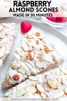 raspberry almond scones made in 30 minutes are the perfect treat for breakfast