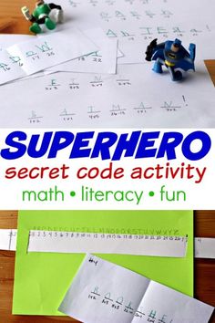 the super hero secret code activity for kids to learn how to write and use it