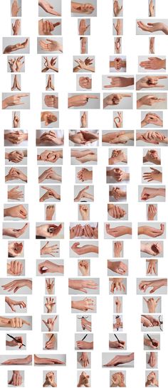 many different images of hands and fingers in various positions, with one being extended to the other