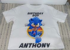 Sonic Birthday Shirt, Sonic Shirt, Romans 4, Sonic Party, Sonic Birthday, Birthday Shirt, Birthday Shirts, Boy Birthday, Sonic