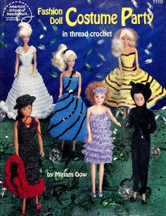 the doll costume party in threaded crochet pattern is featured on this page