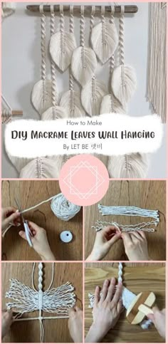 instructions to make macrame leaves wall hanging