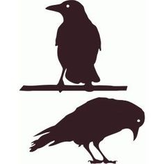 two silhouettes of birds sitting on top of each other