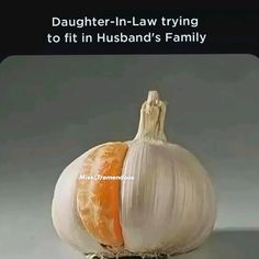 an onion with the words daughter - in - law trying to fit in husband's family