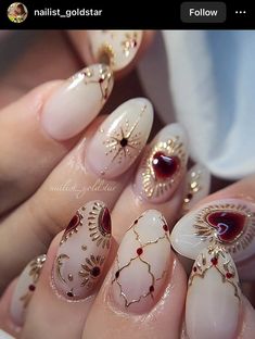 Vintage Nail Art, Tato Henna, Vintage Nails, Unique Acrylic Nails, Pretty Hands, Fall Nail Art, Nail Art Ideas, Fall Nail, Dream Nails