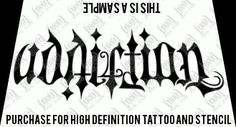 the word tattoo is shown in black and white, with an ornate font on it