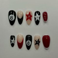 8ball Nails, Girly Acrylic Nails, Dream Nails, Funky Nails, Pretty Acrylic Nails