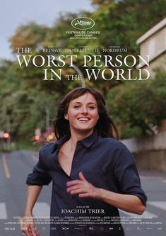 the movie poster for worst person in the world with a woman smiling and holding her hands out