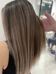 NOT MINE!! Brown Balayage Short Hair Straight, Dark Brown To Blonde Balayage Straight Hair, Dark Hair With Highlights And Lowlights, Warm Brown Highlights, Dark Brown To Blonde Balayage, Grey Hair Cover Up, Brown With Highlights, Straight Hair Highlights, Straight Brunette Hair