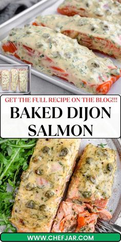 baked dish with salmon and spinach on the side