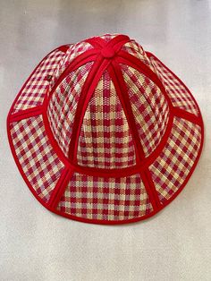 Lorna Murray Folding "Copenhagen" Hat - Red Check — Pittsburgh Mercantile Rust Belt, Australian Design, Bright Pink, Christmas Tree Skirt, Pittsburgh, Sun Protection, Copenhagen, Holiday Decor, Hats