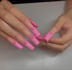 Pink French Tip, Barbie Nails, Painting Nails, Spring Acrylic Nails, February Nails