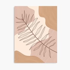 a square canvas with a leaf on it