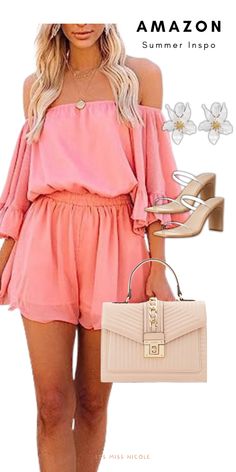 women model in 30s wearing a 2023 summer outfit idea romper with a collage of other amazon summer finds Summer Outfits 2023 Fashion Trends Women Over 30, Downtown Outfits Summer, 2023 Summer Outfits Women, Summer Attire For Women, Romper Outfit Ideas, Outfits 2023 Women, Amazon 2023, 2023 Summer Outfits